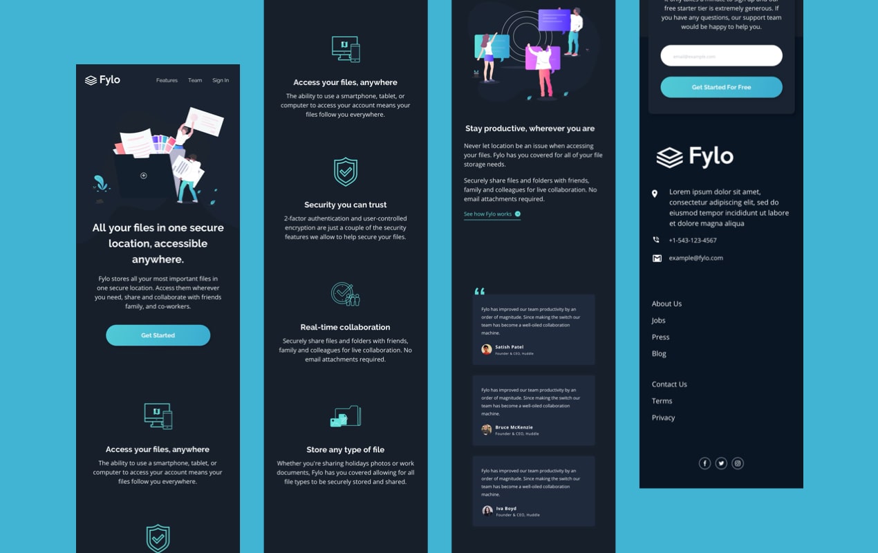 prévia de um projeto html e css